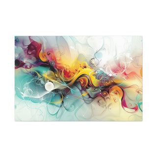 Abstract Flowing Shapes - Abstract Digital Painting On Matte Canvas