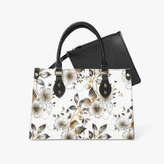 Golden Floral Tote Bag - Long Strap and Inner Bag