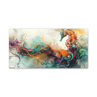Abstract Seahorse - Abstract Digital Painting On Matte Canvas