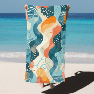 Fun Abstract Waves - Beach Towel