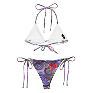 Royal Tropical Flower String Bikini