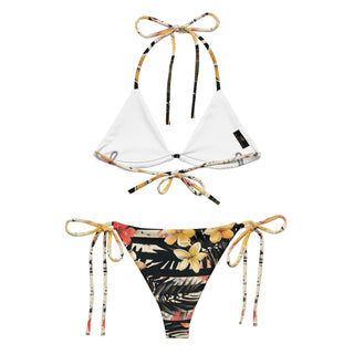 Red And Yellow Floral String Bikini