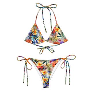 Blooming Floral Watercolor String Bikini