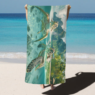 Peeking Sea Turtles - Beach Towels