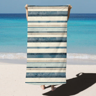 light Beige and Blues - Beach Towel